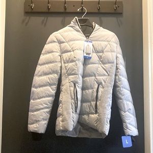 Nautical Short Puffer Jacket with Removable Hood